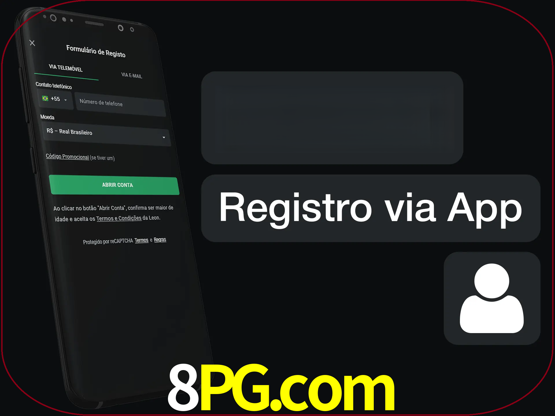Registre-se com duas etapas usando o aplicativo.
