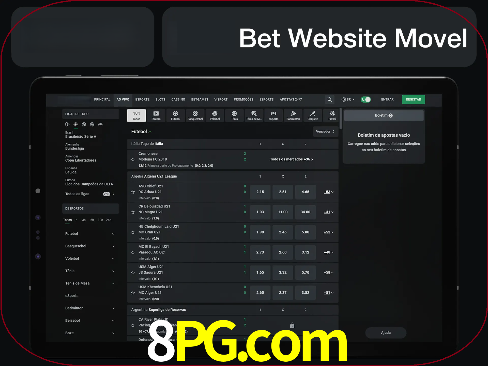 Use nosso website em qualquer dispositivo.