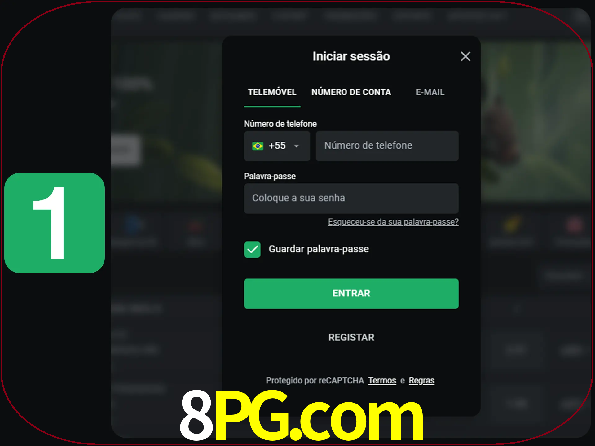 Clique no botão Entrar.